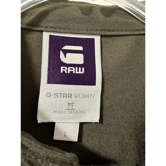 G-Star Raw women’s olive green long sleeve pullover shirt size Large #25-0668 - Picture 3 of 7